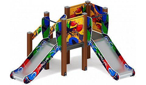 Горка двойная Малыш (Граффити) - ИО 41.01.02-03 - Н=750