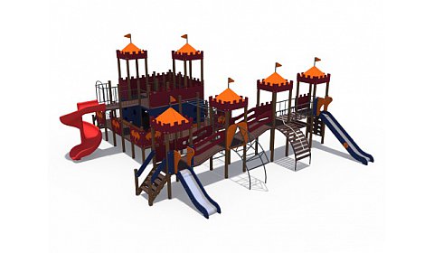 ДИО 13052 Детский игровой комплекс Дворец чудес 2 Н-750,Н-900,Н-1500 (мет.скат) и Н-2000 (винтовой скат)