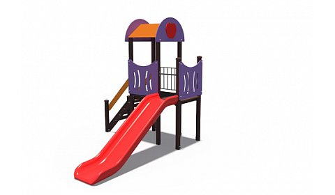 ДИО 03010 Детский игровой комплекс серии солнышко "Лето" (скат пластиковый) Н-1200