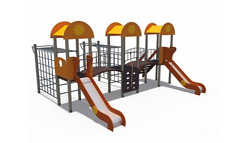 ДИО 03050 Детский игровой комплекс серии солнышко "Лучик" Н-1200 и Н-1200 (скат металлический)