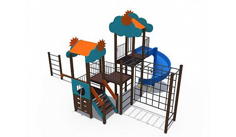 ДИО 04106 Детский спортивно-игровой комплекс с винтовым скатом Н-2000