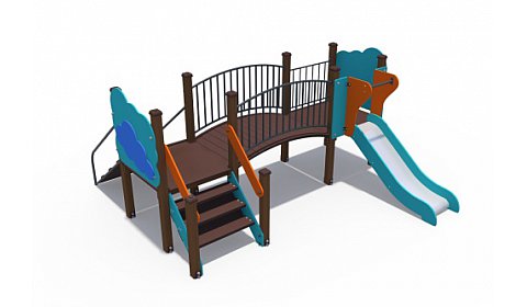 ДИО 04013 Детский игровой комплекс серии литл с металлическим скатом Н-750