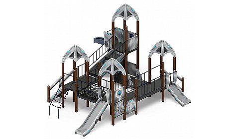 Космопорт (Серый) - ДИК 2.14.02-01 - Игровой комплекс H=750 H=1200 H=2000