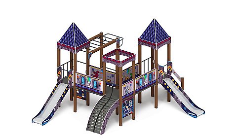 Замок (Пиксель) - ДИК 2.18.02-03 - Игровой комплекс H=1200