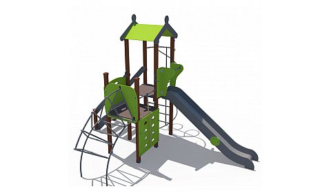 ДИО 04116 Детский игровой комплексом с металлическим скатом Н-1500 и лазом