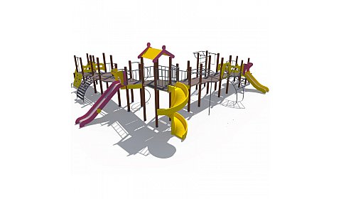 ДИО 08060 Игровой комплекс Квартал (винтовой скат 2000, металлические скаты 1500 и 900)