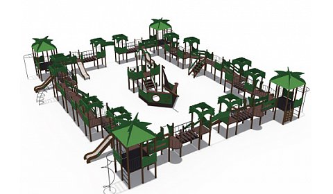 ДИО 13030 Детский игровой комплекс Гаваи Н-1200 и Н-2000 (винтовой скат)