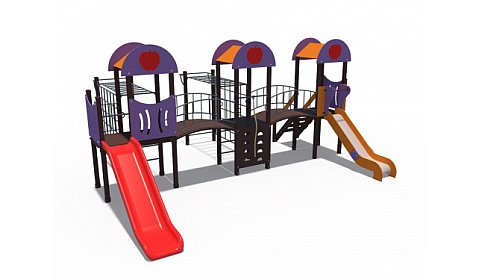 ДИО 03040 Детский игровой комплекс серии солнышко "Лучик" Н-1200 и Н-1200 (скат пластиковый)