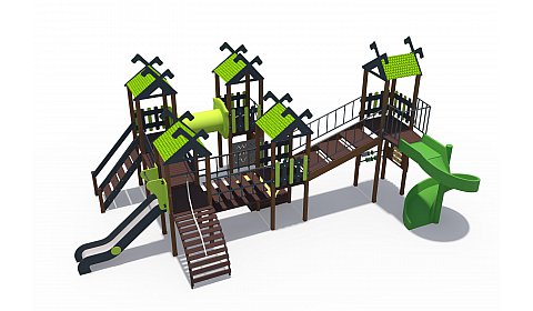 ДИО 06070.2 Игровой комплекс серии Лесная долина Н-1200 (Н-900 и винтовой скат Н-2000)