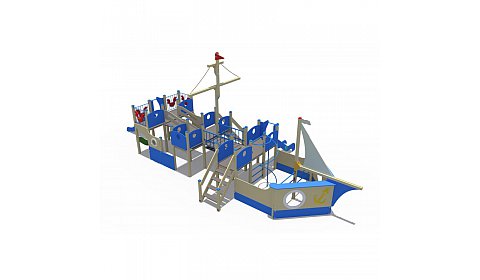 ДИО 10117.2 Игровой комплекс (в виде бригантины и с горками Н-1200,1500)