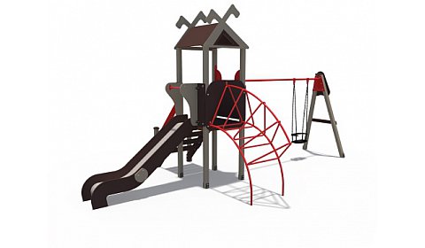 ДИО 06100 Игровой комплекс серии Лесная долина с лазом и качелями