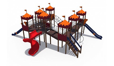 ДИО 13070 Детский игровой комплекс Сити Н-2000 (винтовой скат), Н-1500