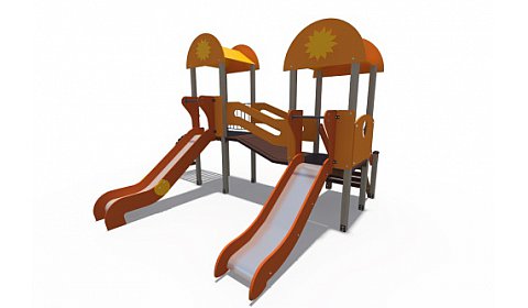 ДИО 03030 Детский игровой комплекс серии солнышко "Зарница" (скаты металлические) Н-1200 и Н-900