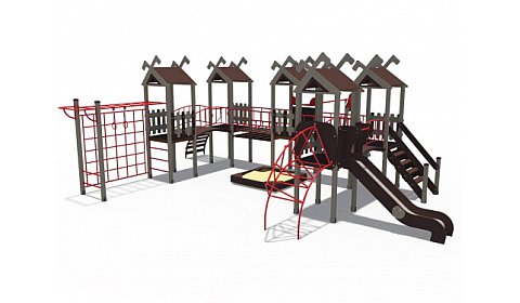 ДИО 06090 Игровой комплекс серии с песочницей и качелями Лесная долина Н-1200