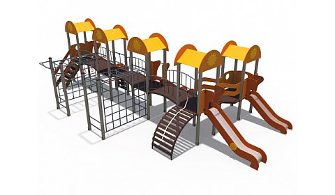 ДИО 03073 Детский игровой комплекс серии солнышко Лучик-2 (металлический скат Н-1200 и Н-900)