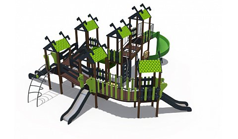 ДИО 06070.1 Игровой комплекс серии Лесная долина Н-1200 (Н-900 и винтовой скат Н-2000)