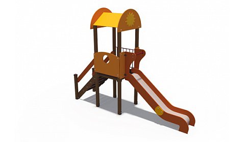 ДИО 03020 Детский игровой комплекс серии солнышко "Лето" (скат металлический) Н-1200