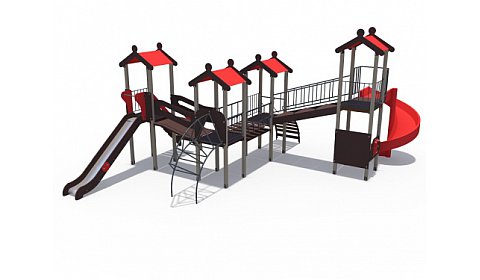 ДИО 05057 Игровой комплекс серии Городские кварталы Н-1500 и винтовой скат 2000