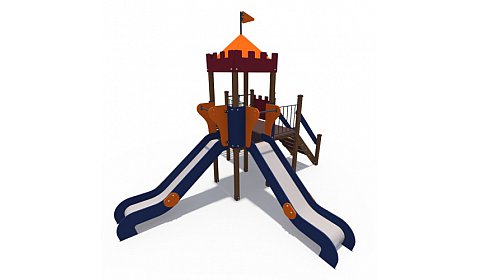 ДИО 02021 Детский игровой комплекс серии империя "Башня с двумя горками" Н-1200