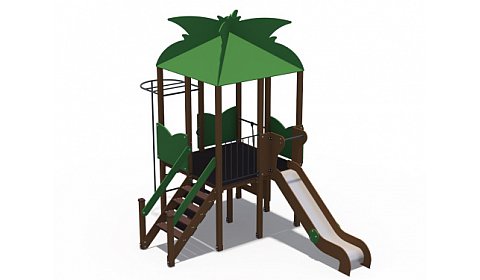 ДИО 02100 Детский игровой комплекс серии джунгли "Дом на дереве" Н-1200 (металический скат)