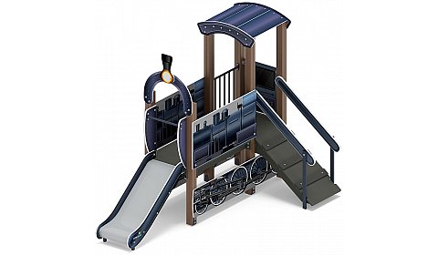 Паровозик (серо-синий) мини - ДИК 1.03.5.01-13 - Игровой комплекс H=750
