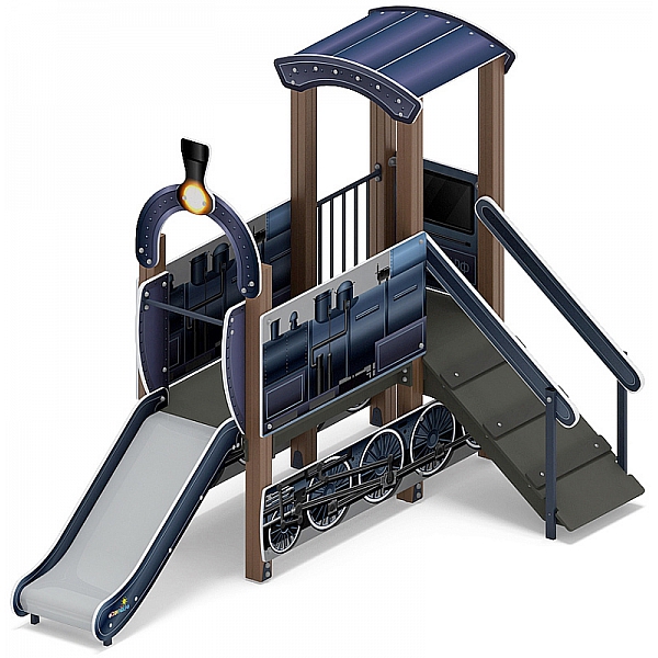 Паровозик (серо-синий) мини - ДИК 1.03.5.01-13 - Игровой комплекс H=750