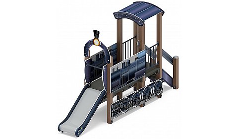 Паровозик (серо-синий) мини - ДИК 1.03.5.01-14 - Игровой комплекс H=750