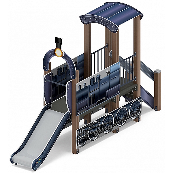 Паровозик (серо-синий) мини - ДИК 1.03.5.01-14 - Игровой комплекс H=750