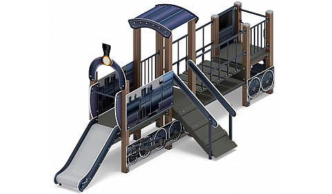 Паровозик (серо-синий) мини - ДИК 1.03.5.01-15 - Игровой комплекс H=750