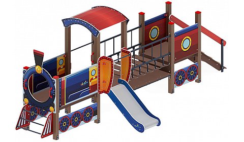 Паровозик (синий) - ДИК 1.03.5.02-01 - Игровой комплекс H=750