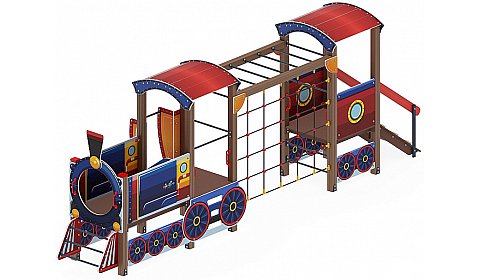 Паровозик (синий) - ДИК 1.03.5.03-01 - Игровой комплекс H=750