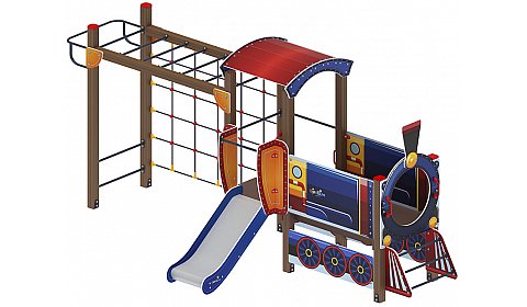 Паровозик (синий) - ДИК 1.03.5.04-01 - Игровой комплекс H=750