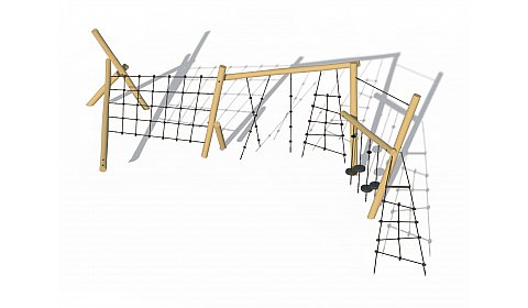 Спортивно-игровой комплекс с переходами (в виде канатных лазов)