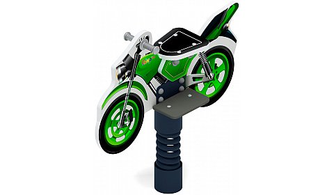 Мотоцикл (зеленый) - Качалка на пружине - ИО 22.03.01-01