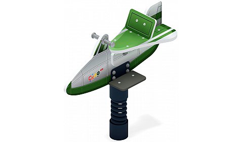 Самолетик (зеленый) - Качалка на пружине - ИО 22.03.02-01