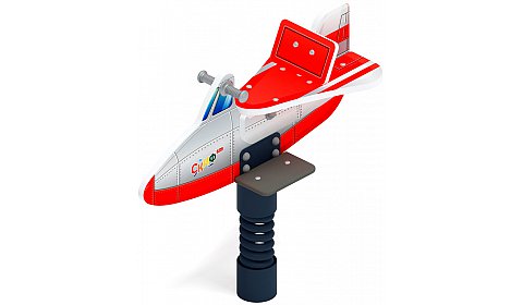 Самолетик (красный) - Качалка на пружине - ИО 22.03.02-03