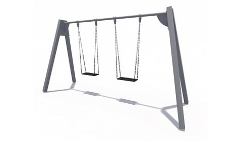 ИО 01250 Качели на металлических стойках с прорезиненными сиденьями без спинки