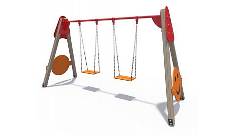 ИО 01161 Качели деревянные Смайлик (сиденье без спинки)