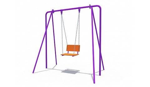 ИО 01090 Качели на металлических стойках с сиденьем со спинкой Качели на металлических стойках с сиденьем со спинкой