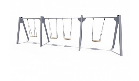 ИО 01241 Качели на металлических стойках с 4 сиденьями без спинки