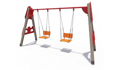 ИО 01160 Качели деревянные Смайлик  (сиденье со спинкой)