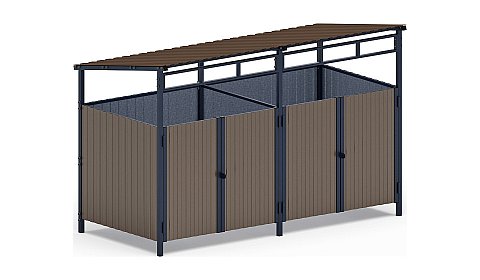 Навес контейнерной площадки для мусора (коричневый) (2 секции) МФ 55.02.02-02