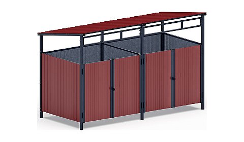 Навес контейнерной площадки для мусора (красный) (2 секции) МФ 55.02.02-04