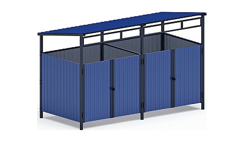 Навес контейнерной площадки для мусора (синий) (2 секции) МФ 55.02.02-03