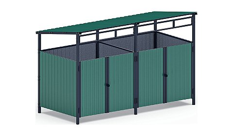 Навес контейнерной площадки для мусора (зеленый) (2 секции) МФ 55.02.02-01