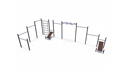 СОВ 04340 Кроссфит Турники разноуровневые со скамьями для пресса