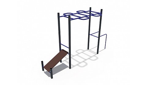 СОВ 04507 Кроссфит (рукоход змейка, скамья для пресса и брусья)