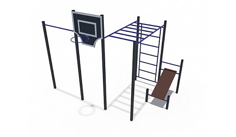 СОВ 04460 Кроссфит Рукоход со скамьей для пресса и шведской стенкой