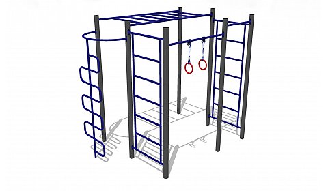 СОВ 04510 Кроссфит (комплекс из шеста змейки, рукохода и шведских стенок)