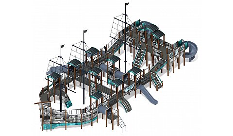 Баркентина (Лагуна) - ДИК 2.03.3.06-12 - Игровой комплекс (Винтовой скат) H=1200, Н=1500, Н=2000